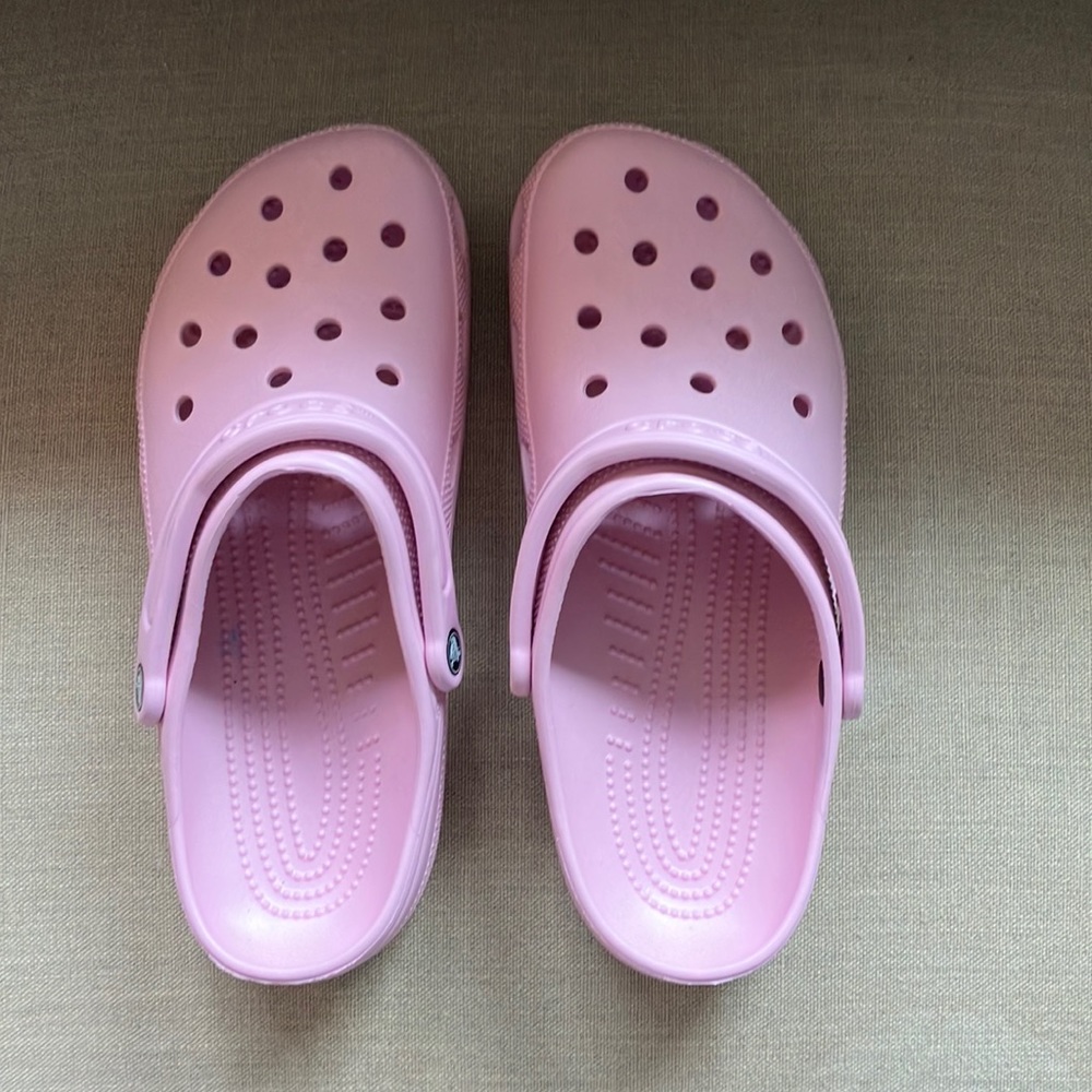 Pale pink crocs
